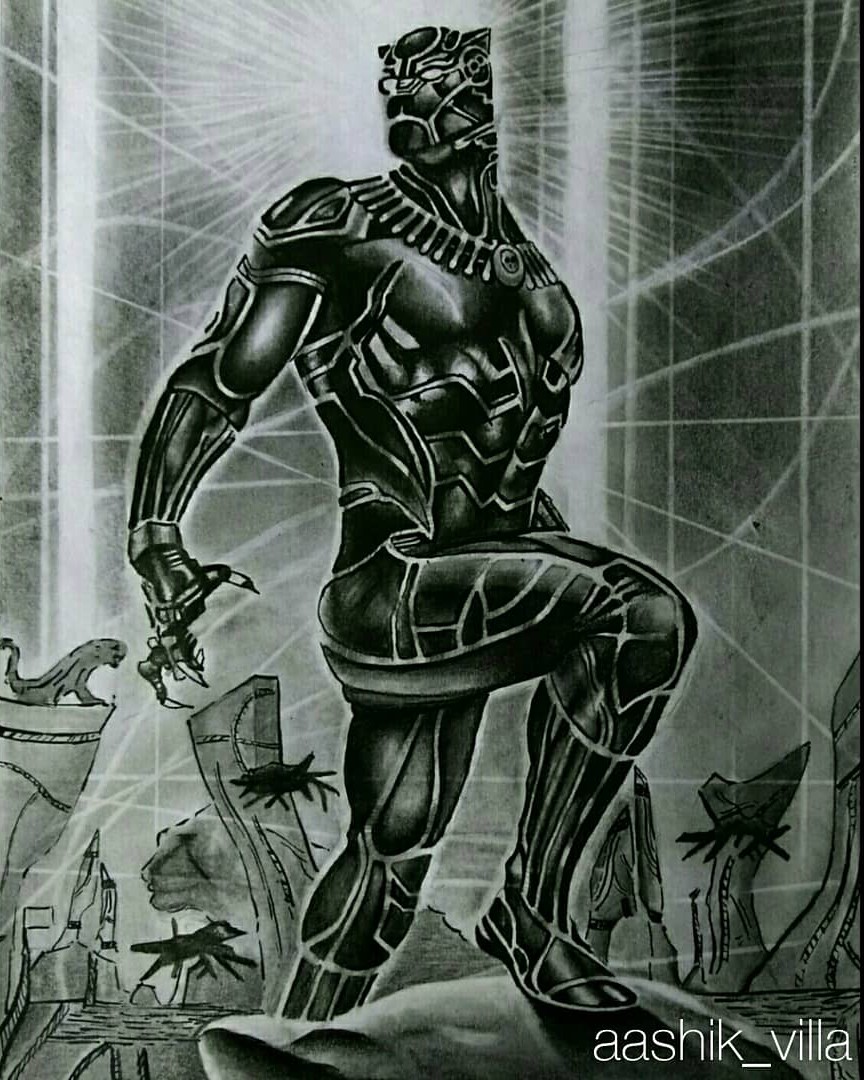 Drawing of Black Panther